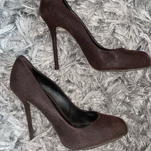 Sergio Rossi brown Leather Pumps size women’s 37.5 - Picture 3 of 9
